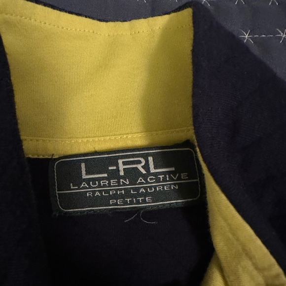 Ralph Lauren Navy Zip Up Jacket with Yellow Accent - Picture 2 of 5